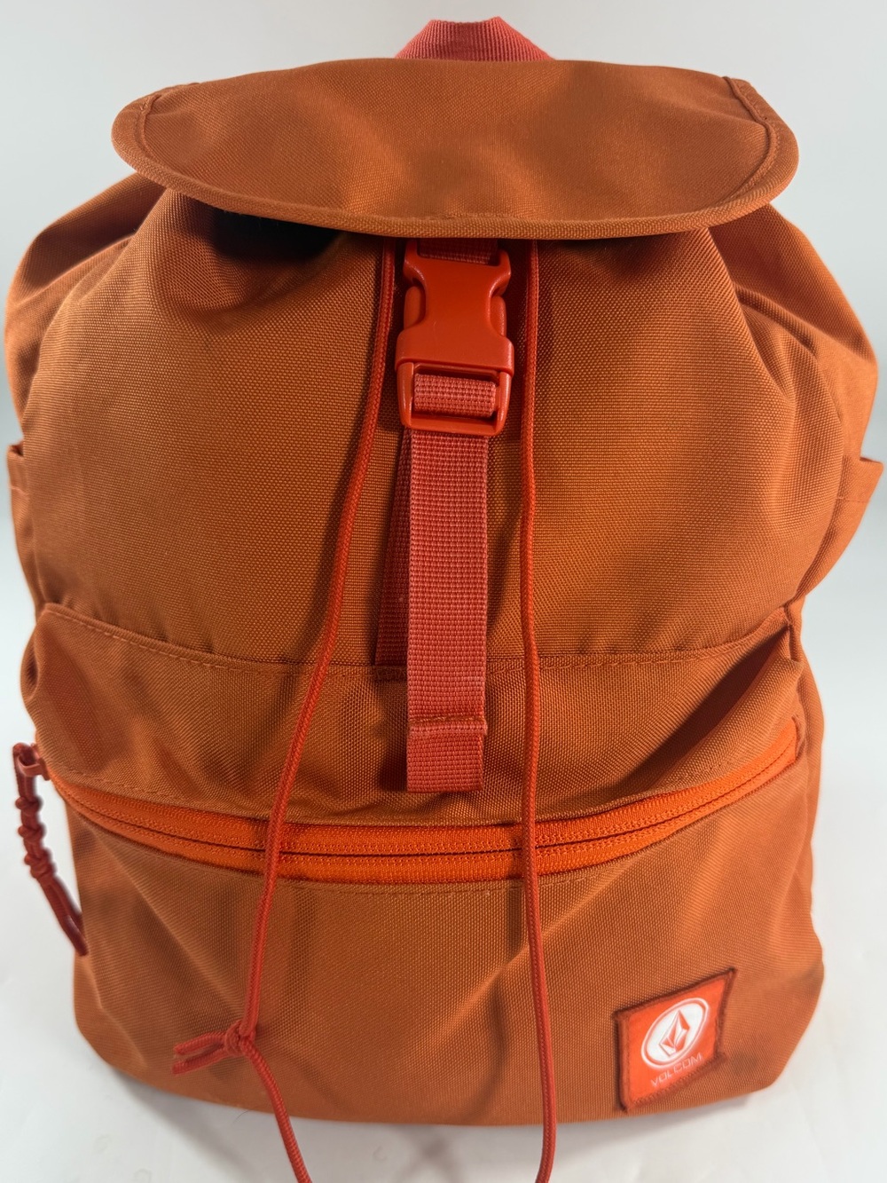 Volcom Burnt Orange Cinch Flap Backpack Skate School Travel Daypack 2019